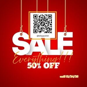 Everything On Site Now 50% off Thru 12/24!